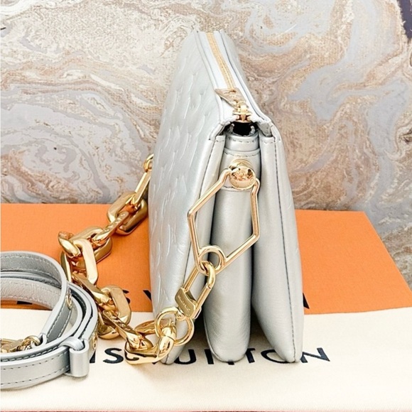 SOLD Louis Vuitton Coussin BB Monogram Silver Lambskin Embossed Bag - Picture 7 of 16
